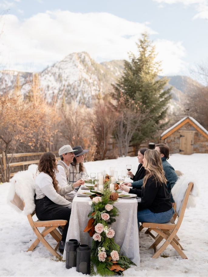 Petit Mont-Blanc meal in garden